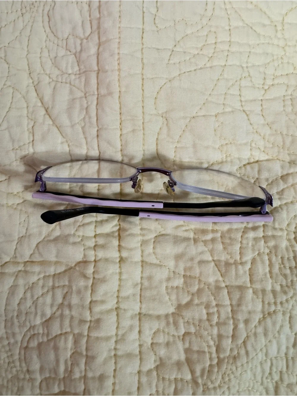 Bulova Istria Lilac and Black Rectangular Eyeglass Frames